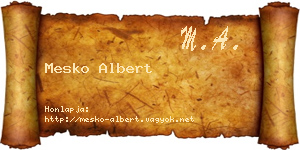 Mesko Albert névjegykártya